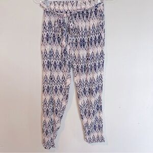 NEW Eberjey Hudson Ikat Loungewear Ankle Pant In Rumba Size S/M